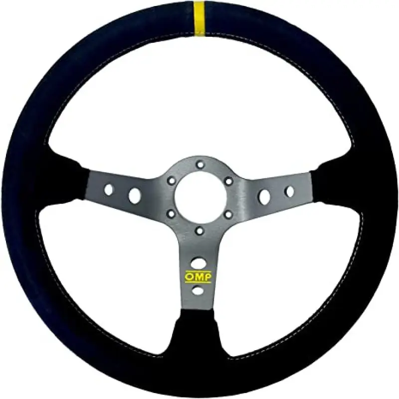 OMP Corsica Steering Wheel 3 Black Dish Spokes Small Suede Black