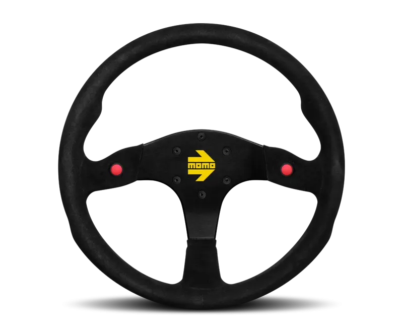 Momo MOD80 350mm Black Suede Steering Wheel Black Spokes