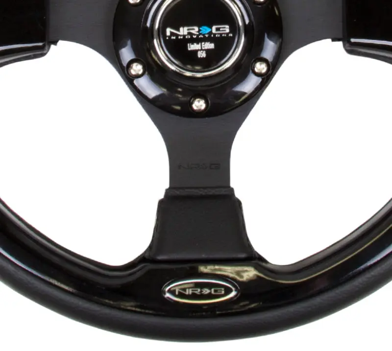 NRG Reinforced Steering Wheel 320mm Black Gloss Black Trim
