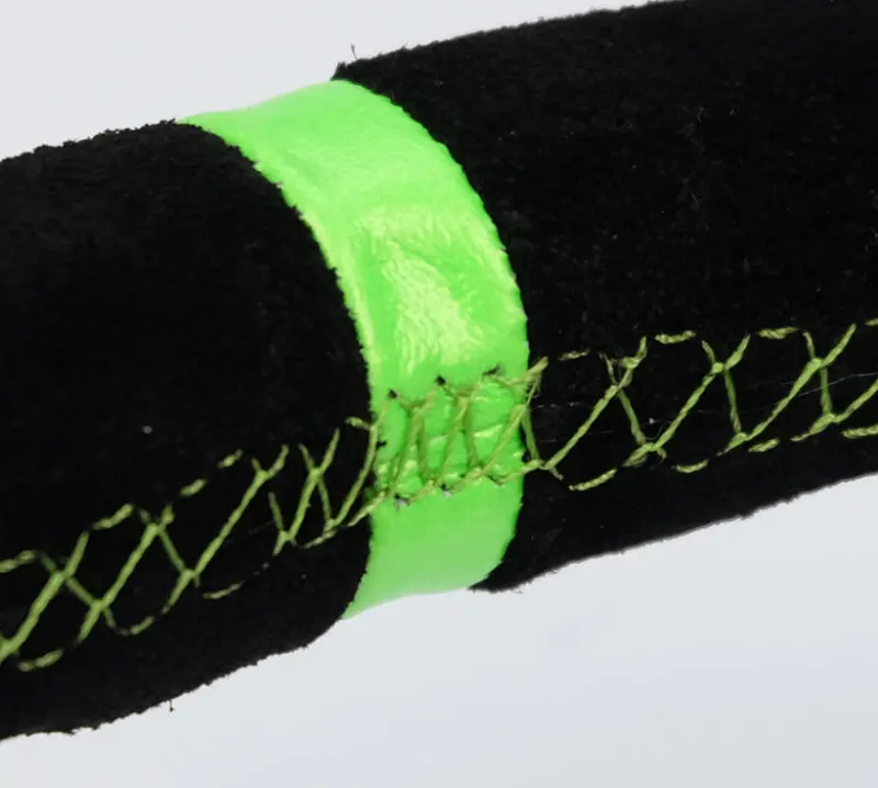 NRG Reinforced Steering Wheel 350mm 3in Deep Black Suede Neon Green Stitch 5mm Matte Black Spoke