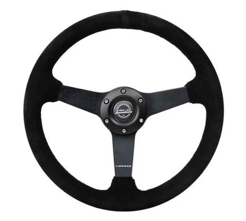 NRG Sport Steering Wheel 350mm Black Suede Matte Black Spokes