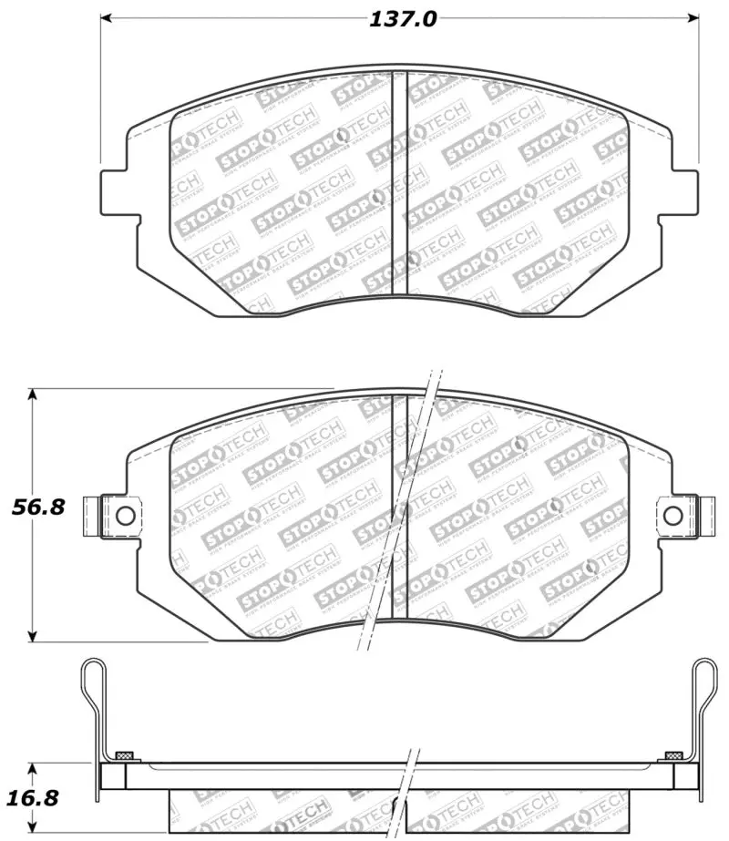 StopTech Performance Front Brake Pads 03-10 Subaru Forester Impreza 02-12 Legacy Outback Sport
