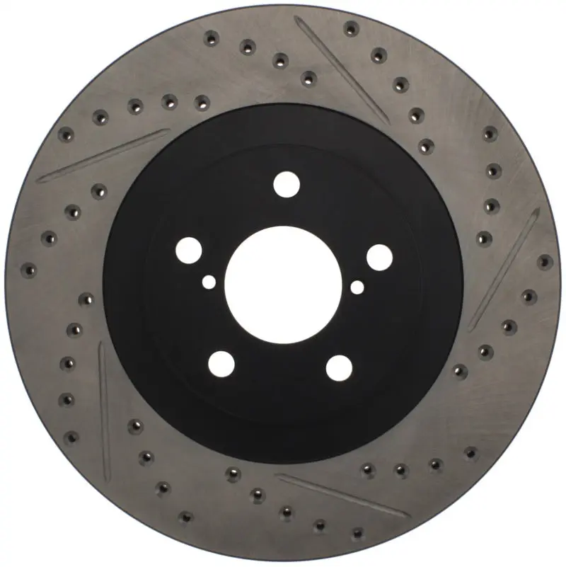 StopTech 02-10 Subaru WRX Slotted Drilled Right Front Rotor exc STi