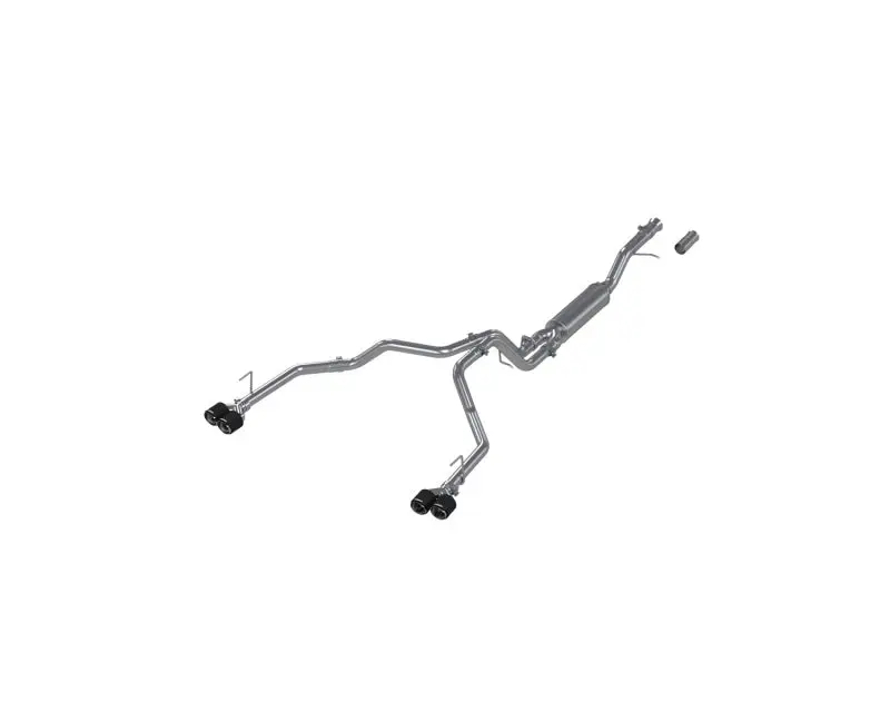 MBRP 2021+ Chevy Tahoe GMC Yukon T304 Stainless Steel 3in Cat-Back Dual Split Exhaust Quad Carbon Fiber Tips