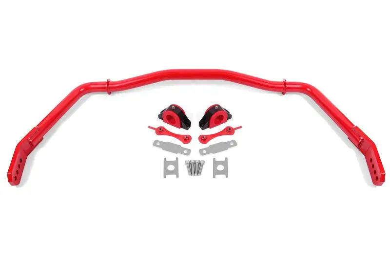 BMR 05-14 Ford Mustang Front Hollow 38mm Sway Bar Kit Bushings Red BMR Suspension