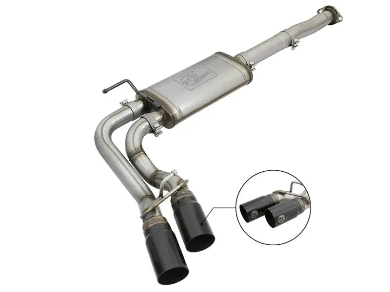 aFe Power Rebel Series 3in 409SS Cat-Back Exhaust Black Tips Toyota Tacoma 2005-2015 V6 4.0L