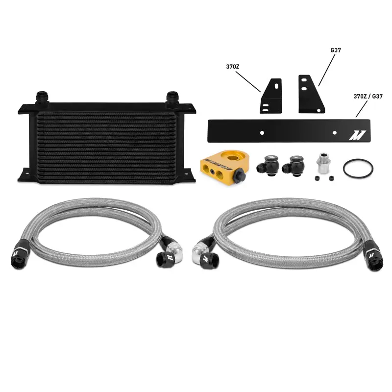 Mishimoto Thermostatic Black Oil Cooler Kit 09-12 Nissan 370Z 08-12 Infiniti G37 Coupe