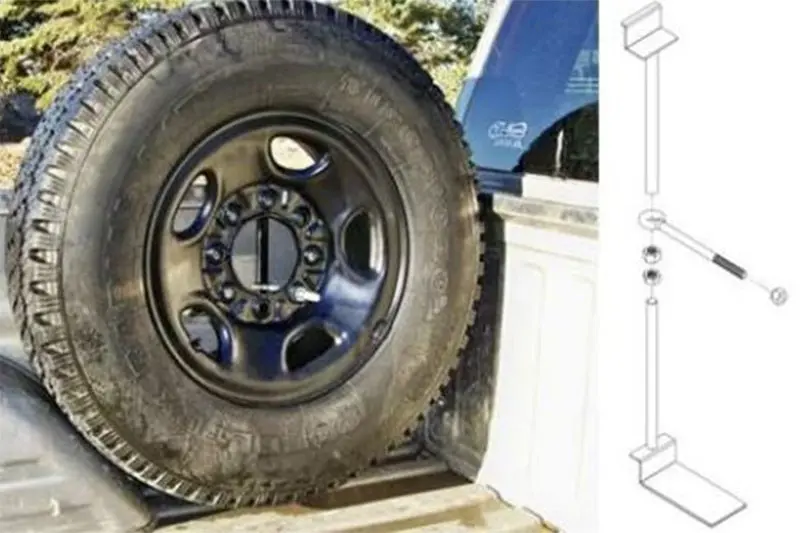 Titan Fuel Tanks Universal Spare Tire Buddy Mounting System Secure Tire Storage