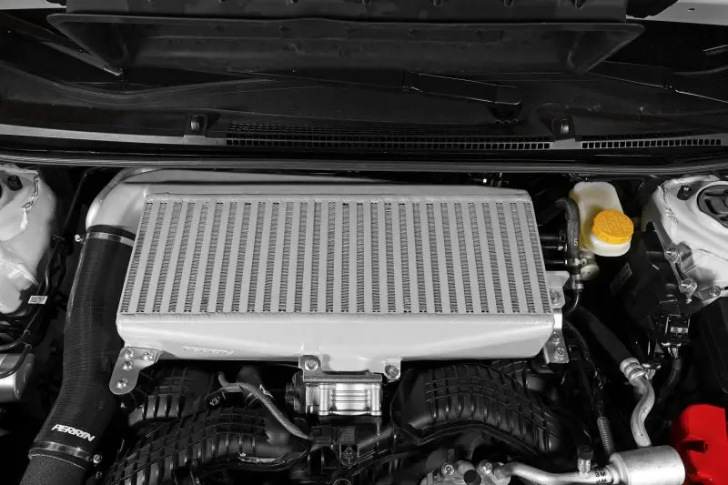 Perrin 22-23 Subaru WRX Silver Top Mount Intercooler TMIC High Efficiency Cooling Perrin Performance
