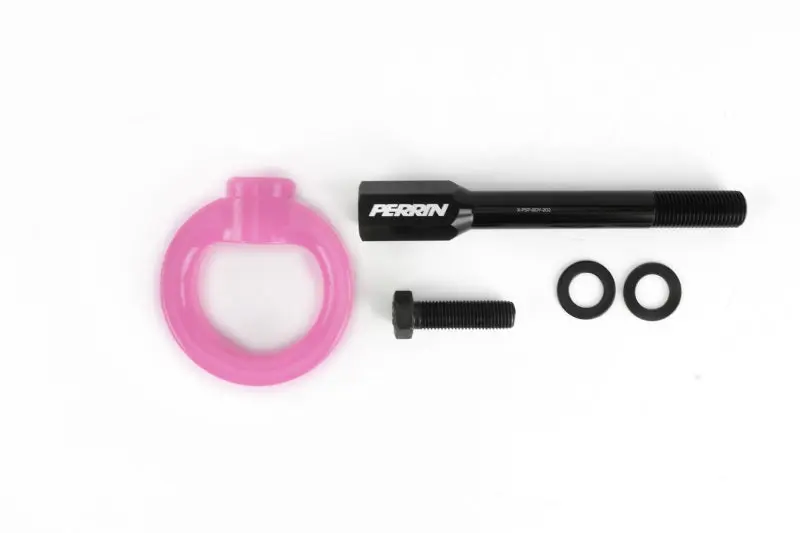 Perrin 2002-2007 Subaru WRX STI Front Tow Hook Kit Hyper Pink Custom Look Perrin Performance
