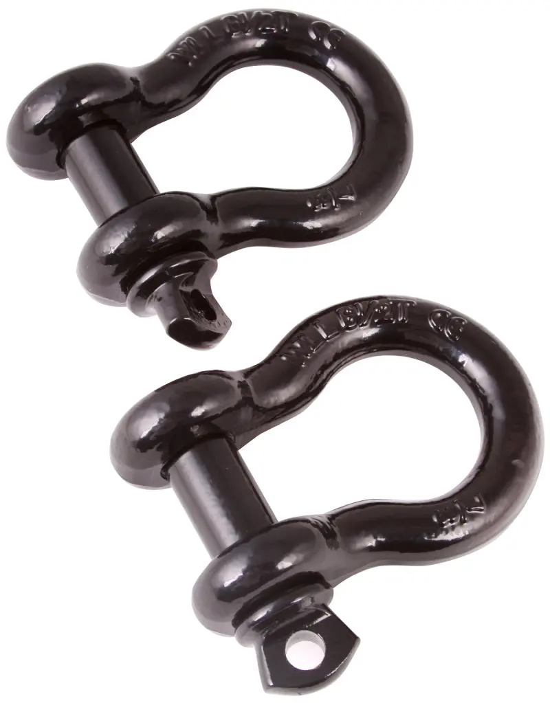 Rugged Ridge Black 7/8 Inch D-Shackles Off-Road Recovery