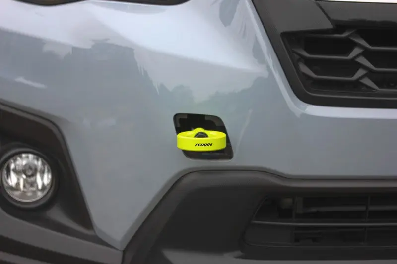 Perrin 2022 Subaru WRX 18-21 Crosstrek 14-21 Forester Front Tow Hook Kit Neon Yellow Perrin Performance