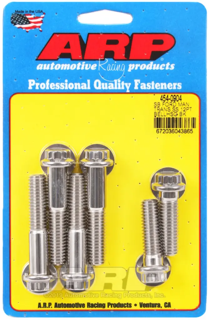 ARP Small Block Ford Manual Transmission 12pt Bellhousing Bolt Kit Polished Stainless Steel