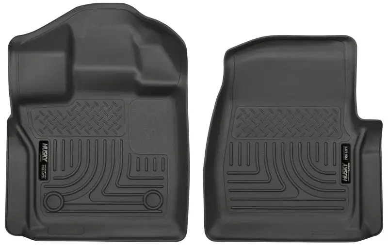 Husky Liners 2015-2023 Ford F-150 Standard Cab Pickup WeatherBeater Front Black Floor Liners - Custom Fit Truck Protection