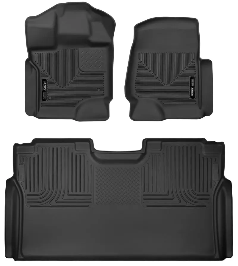 Husky Liners X-Act Contour Black Front & 2nd Row Seat Floor Liners 15-23 Ford F-150 SuperCrew Cab