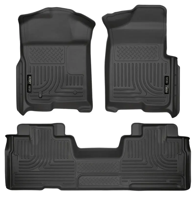 Husky Liners WeatherBeater Black Floor Liners Combo Set 2009-2012 Ford F-150 Super Cab