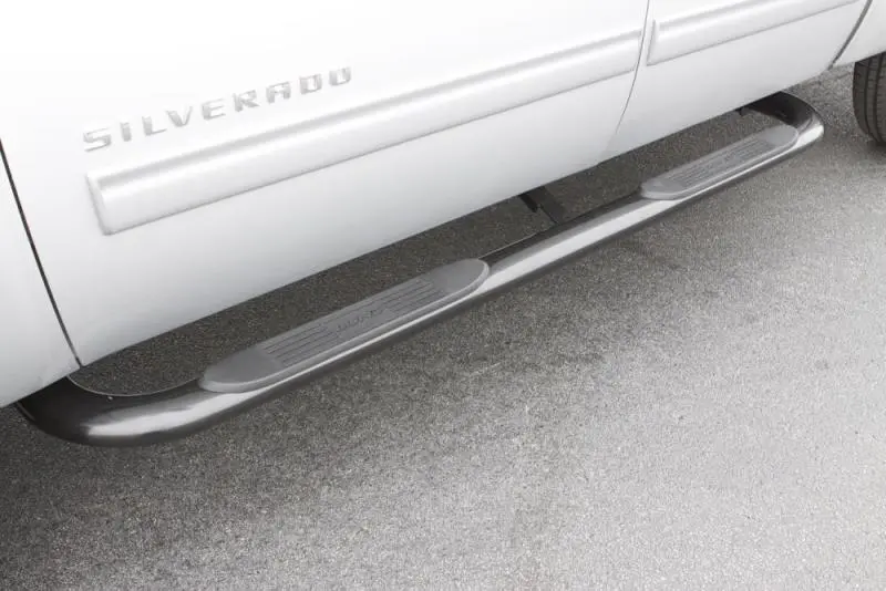 2019 Chevy Silverado 1500 Crew Cab 4in Oval Curved Stainless Steel Nerf Bars Polished LUND