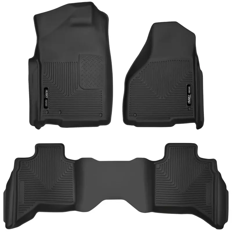 Husky Liners X-Act Contour Front & Second Row Floor Liners 2010-2018 Dodge Ram 1500 Quad Cab Black