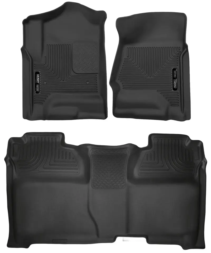 Husky Liners X-Act Contour Front & Second Row Floor Liners 2014-2018 Chevrolet Silverado Crew Cab