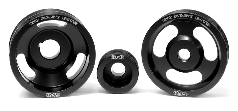 GFB 04-10 WRX STI 3 Piece Under Drive Pulley Kit Belts Crank Alternator Power Steering Go Fast Bits