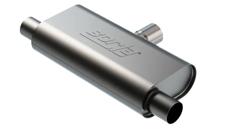 Borla T-Flow Universal Muffler 2.5in Single Inlet/Dual Outlet 24in OAL 4.25x9.10x18in Body