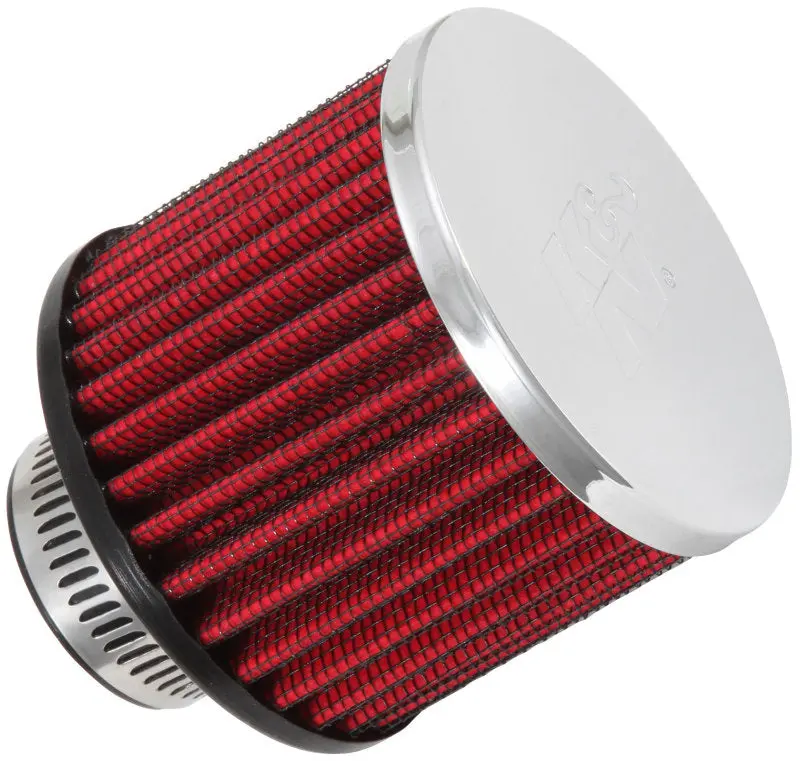 K&N 1.25in Flange ID Rubber Base Crankcase Vent Filter 3in OD 2.5in Height K&N Engineering