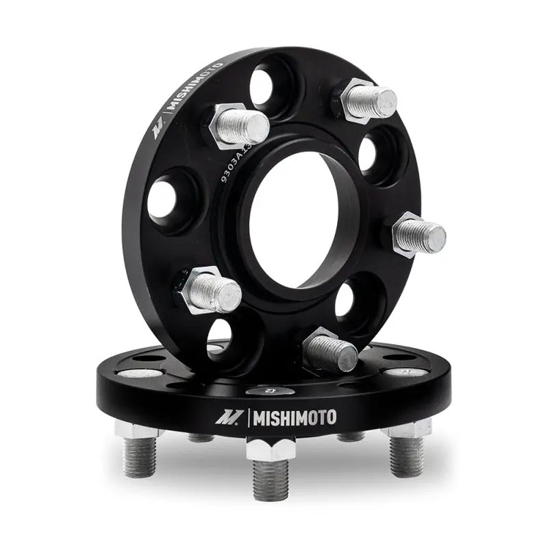Mishimoto 15mm Wheel Spacers 5x114.3 64.1 CB M14x1.5 Black Enhanced Stance and Fitment