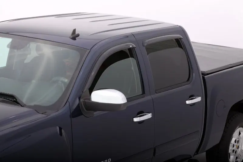 AVS 2007-2013 Chevy Silverado 1500 Extended Cab Outside Mount Window Deflectors 4pc Smoke