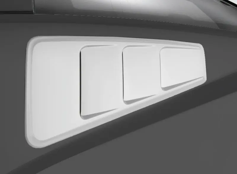 Roush 2010-2014 Ford Mustang Unpainted Quarter Window Louver Kit Style & Shade