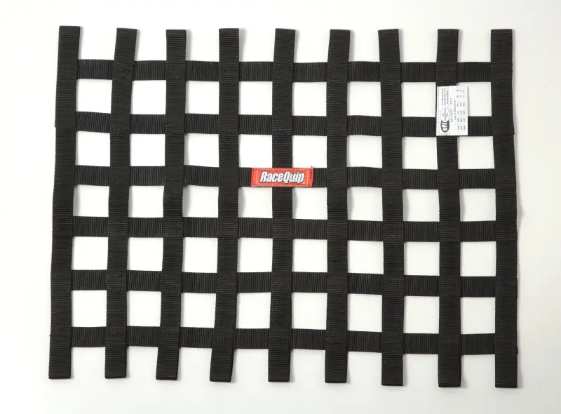 RaceQuip Black 18in H x 24W SFI Ribbon Window Net Racing Safety