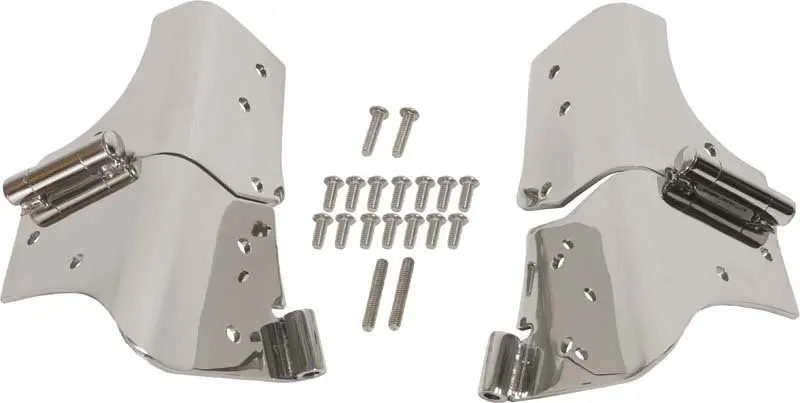 Kentrol 97-06 Jeep Wrangler TJ Windshield Hinge Pair Polished Silver